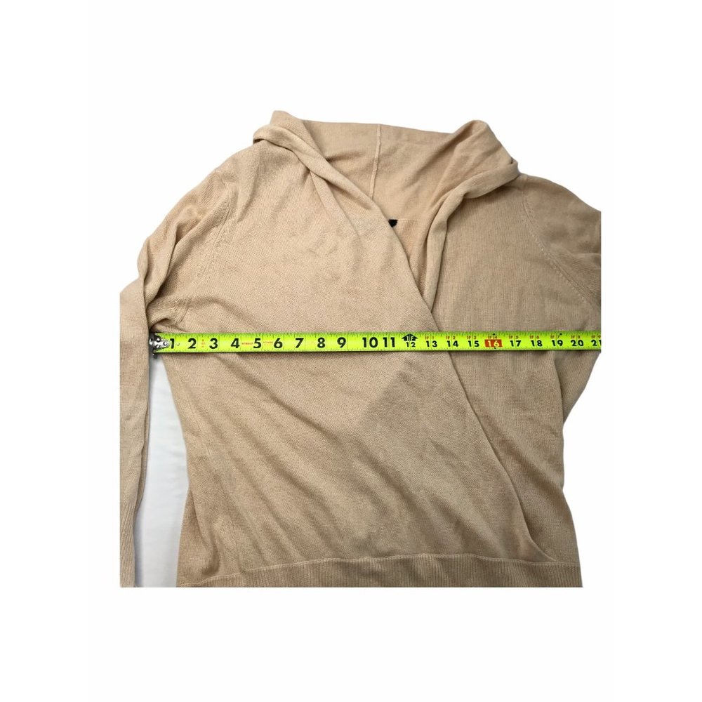 BCBG Max Azria Sweater Cowl Shawl Neck Draped. Tan - Picture 7 of 8